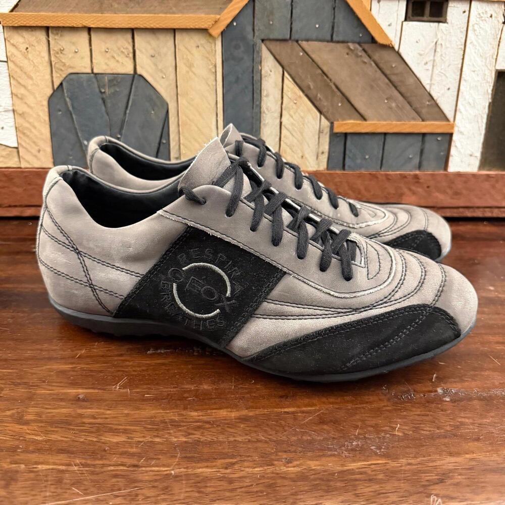 Geox Respira Low Top Leather Sneakers‎ Grey Black Men's 42.5 - Picture 3 of 7